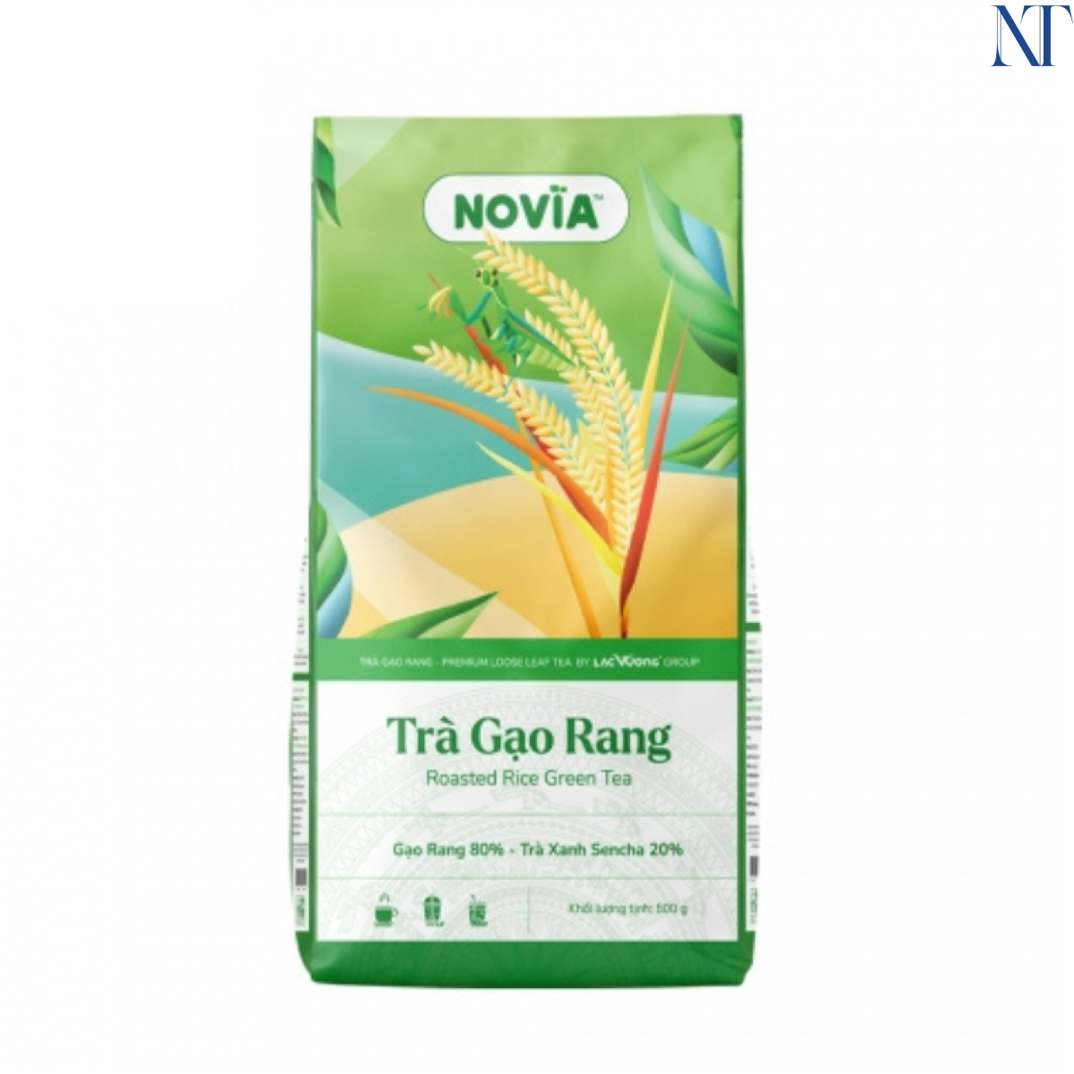 Trà gạo rang Novia 500gr (Trà Gạo Rang Lạc Vương 500g Cũ)