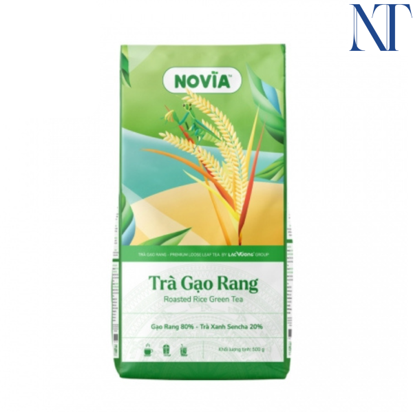Trà gạo rang Novia 500gr (Trà Gạo Rang Lạc Vương 500g Cũ)